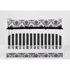 Bacati - Classic Damask Black/Grey/White 6 Pc Crib Bedding Set With Long Rail Guard Cover -Baby Products GUEST d1ba7fc6 5708 4472 be84 eb5dae2b7786
