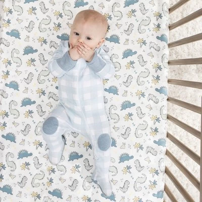 Trend Lab Flannel Fitted Crib Sheet - Little Dinos 4 Trend Lab Flannel Fitted Crib Sheet - Little Dinos - Image 2