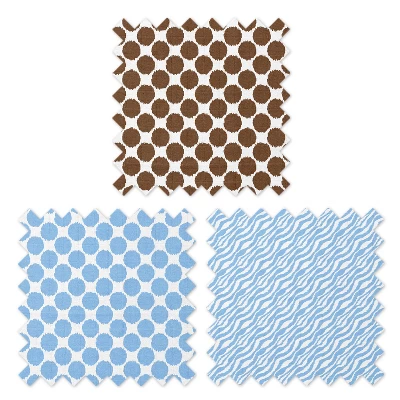 Bacati - Ikat Blue/Chocolate Swaddling Muslin Blankets Set Of 4 6 Bacati - Ikat Blue/Chocolate Swaddling Muslin Blankets Set Of 4 - Image 4