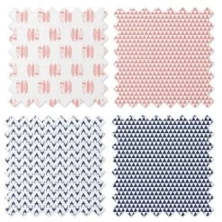 Bacati - Olivia Coral/Navy Muslin Buck/Feathers/Triangles Swaddling Blankets Set Of 4 -Baby Products GUEST d555310c 0a9a 41ab 9c30 dd5c7fa04bf4