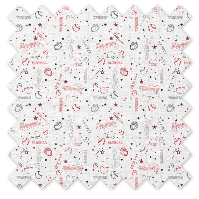 Bacati - Boys Baseball Muslin Red Gray 4 Pc Crib Bedding Set With Sleeping Bag 6 Bacati - Boys Baseball Muslin Red Gray 4 Pc Crib Bedding Set With Sleeping Bag - Image 4