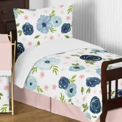 5pc Sweet Jojo Designs Watercolor Floral Toddler Bedding Set Pink/Blue - Sweet Jojo Designs -Baby Products GUEST d6bdc9b0 6a84 4daf bcf1 765565e65f14