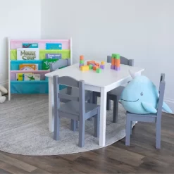 5pc Kids' Wood Table And Chair Set White/Gray - Humble Crew -Baby Products GUEST da4d5424 6b09 4eda 9484 897dfb986ea0