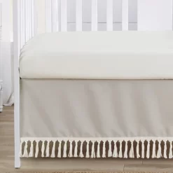 Sweet Jojo Designs Boy Or Girl Gender Neutral Unisex Baby Crib Bedding Set - Boho Fringe Taupe Linen Collection 4pc -Baby Products GUEST dae8ccbc cea0 4ced bae9 43e16ffa4121