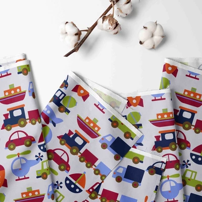 Bacati - Transportation Blue Navy Green Red Orange 4 Pc Toddler Bedding Set 9 Bacati - Transportation Blue Navy Green Red Orange 4 Pc Toddler Bedding Set - Image 7