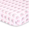 The Peanutshell Fitted Crib Sheets - Elephant And Pink Hearts - 2pk
