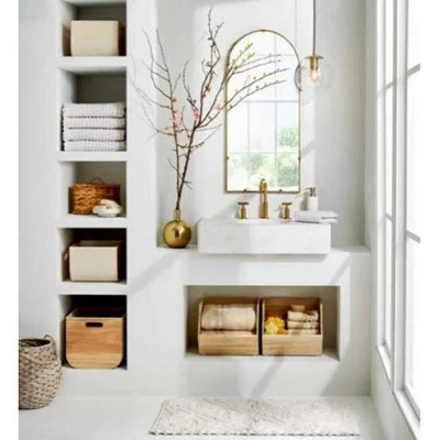 Stackable Wood Kids' Storage Bin Light Brown - Pillowfort™ 8 Stackable Wood Kids' Storage Bin Light Brown - Pillowfort™ - Image 6