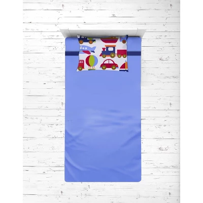 Bacati - Transportation Blue Navy Green Red Orange 4 Pc Toddler Bedding Set 6 Bacati - Transportation Blue Navy Green Red Orange 4 Pc Toddler Bedding Set - Image 4