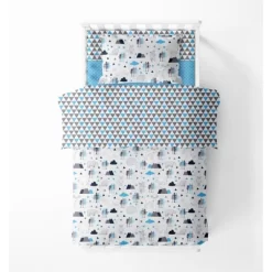 Bacati - Woodlands Aqua/Navy/Gray 4 Pc Toddler Bedding Set -Baby Products GUEST ebae83e7 9bc7 4bdd 8177 528a0881f6ce 1