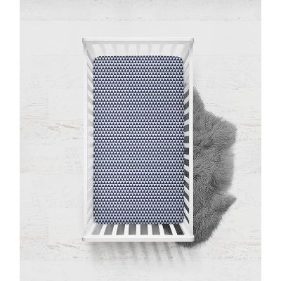 Bacati - Emma Coral/Mint/Navy Triangles Muslin 4 Pc Toddler Bedding Set 8 Bacati - Emma Coral/Mint/Navy Triangles Muslin 4 Pc Toddler Bedding Set - Image 6