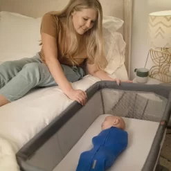 SwaddleMe Beginnings Bassinet Select - Compact Fold Multi-Position Baby Bassinet With Air Flow Mattress - Gray Tweed -Baby Products GUEST ec599802 f6c9 444d 9849 11cbeb50b72d