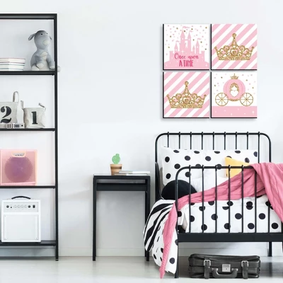 Big Dot Of Happiness Little Princess Crown - Kids Room, Nursery Decor & Home Decor - 11 X 11 Inches Nursery Wall Art - Set Of 4 Prints For Baby's Room 4 Big Dot Of Happiness Little Princess Crown - Kids Room, Nursery Decor & Home Decor - 11 X 11 Inches Nursery Wall Art - Set Of 4 Prints For Baby's Room - Image 2