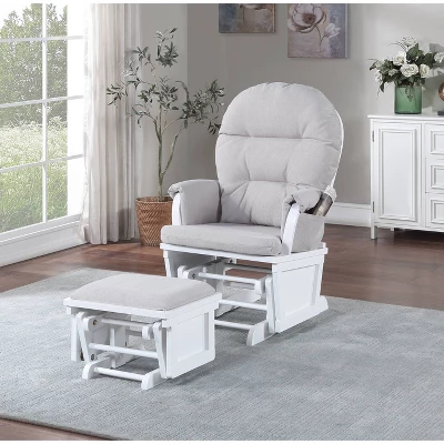 Suite Bebe Mason Glider & Ottoman - White/Woven Gray 3 Suite Bebe Mason Glider & Ottoman - White/Woven Gray
