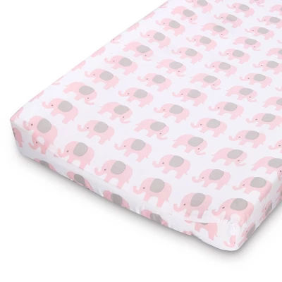 The Peanutshell Changing Pad Covers - Pink And Gray Elephants/Pink Hearts 2pk 3 The Peanutshell Changing Pad Covers - Pink And Gray Elephants/Pink Hearts 2pk