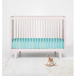 Bacati - Liam Aqua Triangles Muslin 100 Percent Cotton Universal Baby US Standard Crib Or Toddler Bed Fitted Sheet -Baby Products GUEST f5f0b330 4afd 4129 bf47 3e25bf44643a