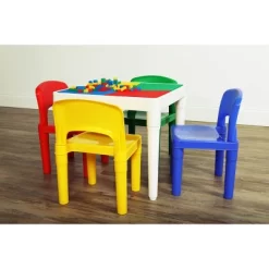5pc 2 In 1 Square Plastic Activity Table And Chair Set - Humble Crew -Baby Products GUEST f6daf88b 641d 41f1 afde a675176079e2