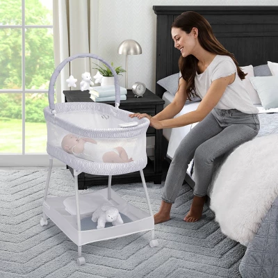 Delta Children Curve Bassinet - White And Gray 3 Delta Children Curve Bassinet - White And Gray