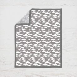 Bacati - Clouds In The City White/Gray 6 Pc Crib Bedding Set With Long Rail Guard Cover