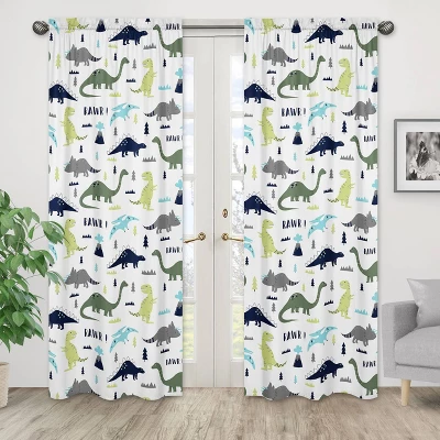 Sweet Jojo Designs Window Panels - Blue & Green Mod Dino - 2pk 3 Sweet Jojo Designs Window Panels - Blue & Green Mod Dino - 2pk