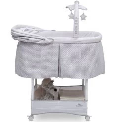 Delta Children Serta IComfort Hands-Free Auto-Glide Bedside Bassinet Portable Crib Features Silent Smooth Gliding Motion That Soothes Baby - Cameron -Baby Products GUEST fa1a8014 2ed7 4f9f 9a6e 0460050bec14