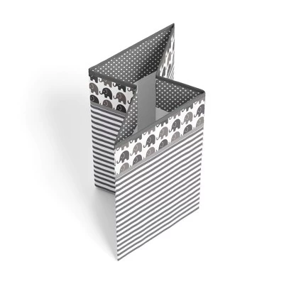 Bacati - Elephants White/Gray Collapsible Laundry Hamper 3 Bacati - Elephants White/Gray Collapsible Laundry Hamper